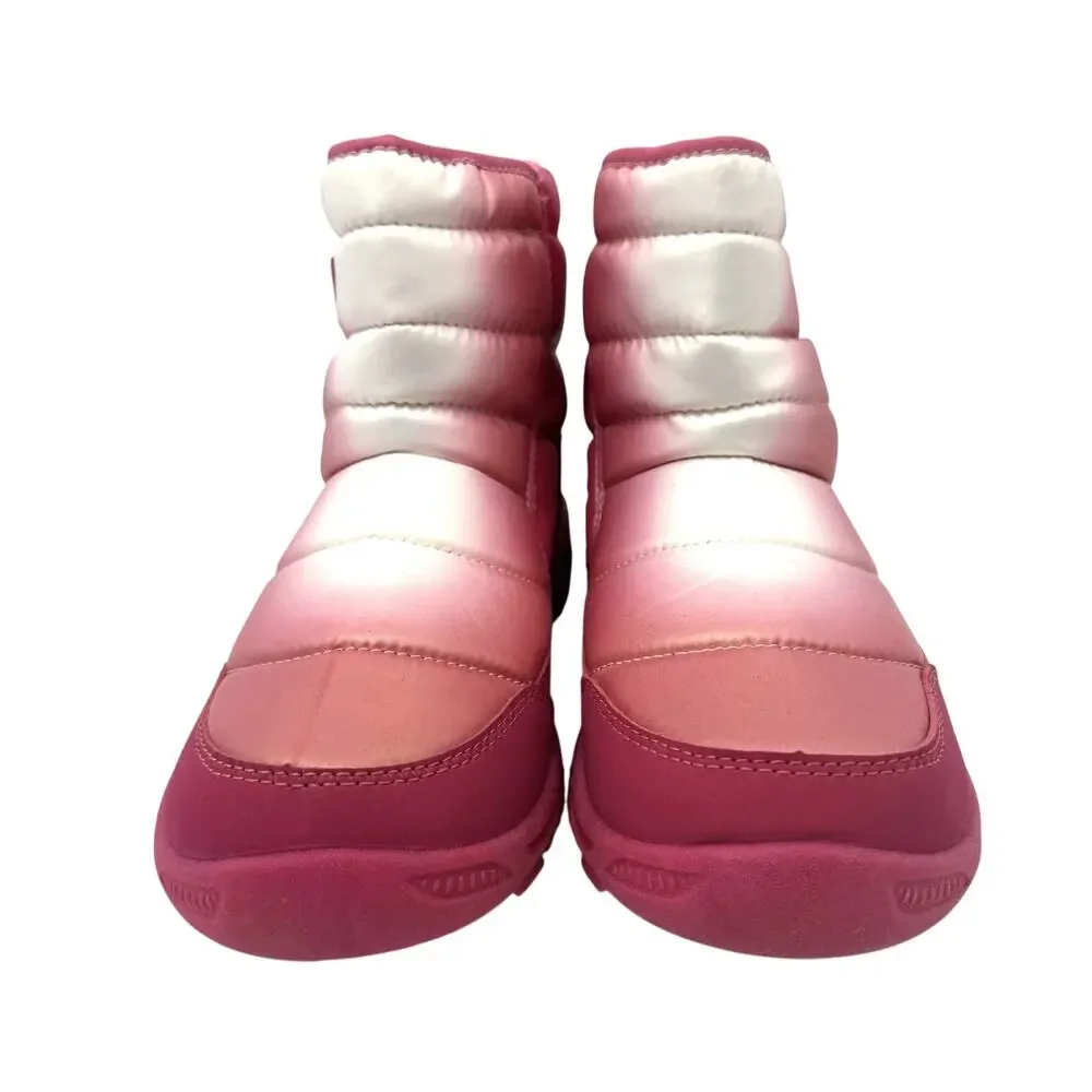 Merrel Snow Boots Polar Puffer Pink White Iridescent Size 7Y/8.5 Women's NWOB
